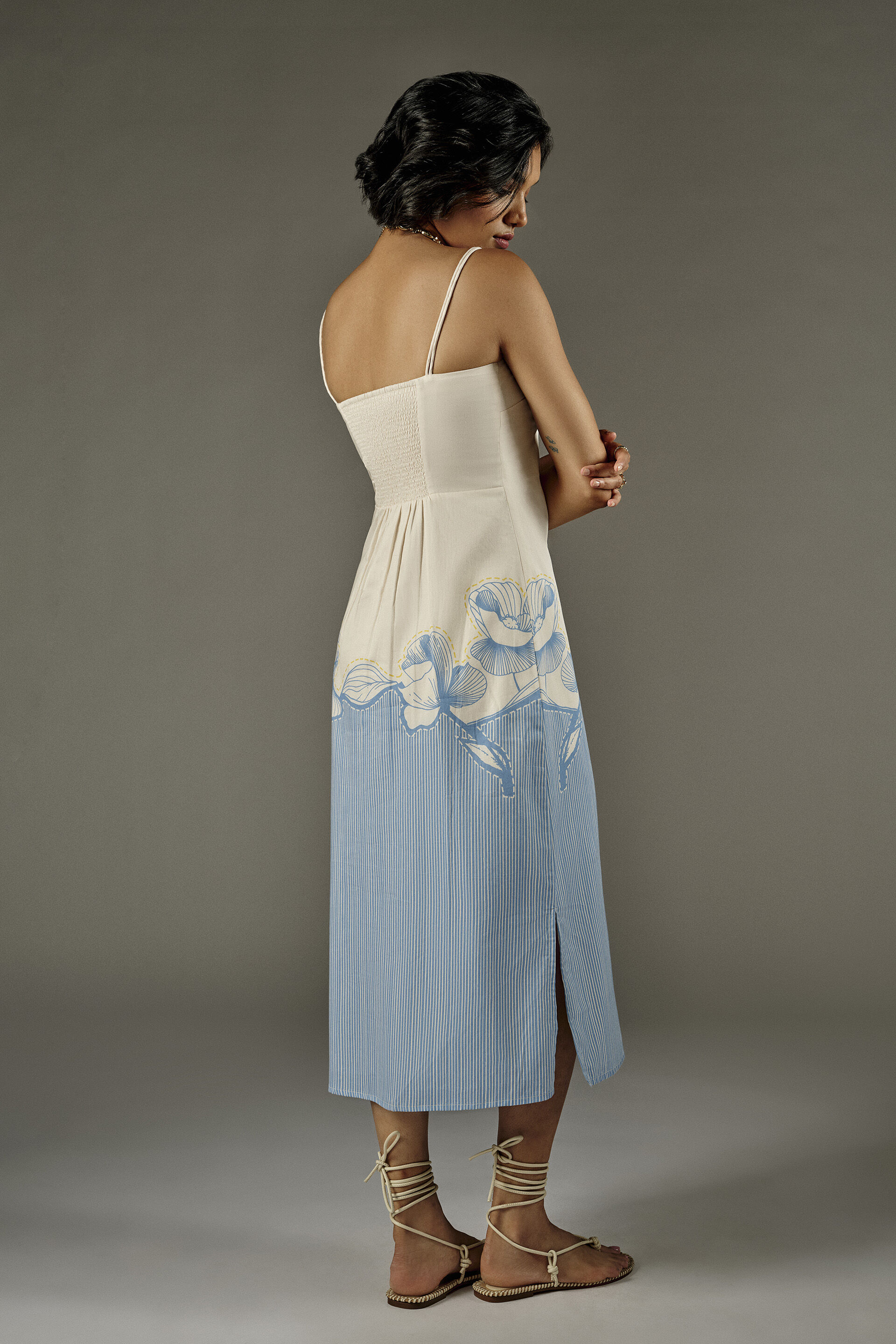 Strappy Summer Dress in Blue, Blue, image 5